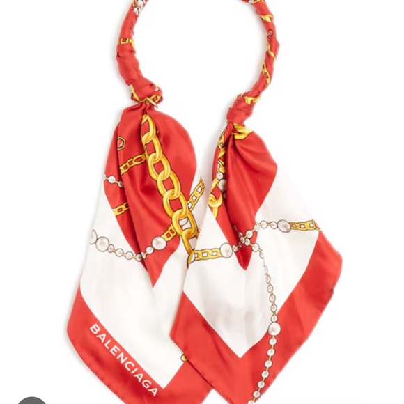 Balenciaga Silk Red Scarf - Picture 5 of 5